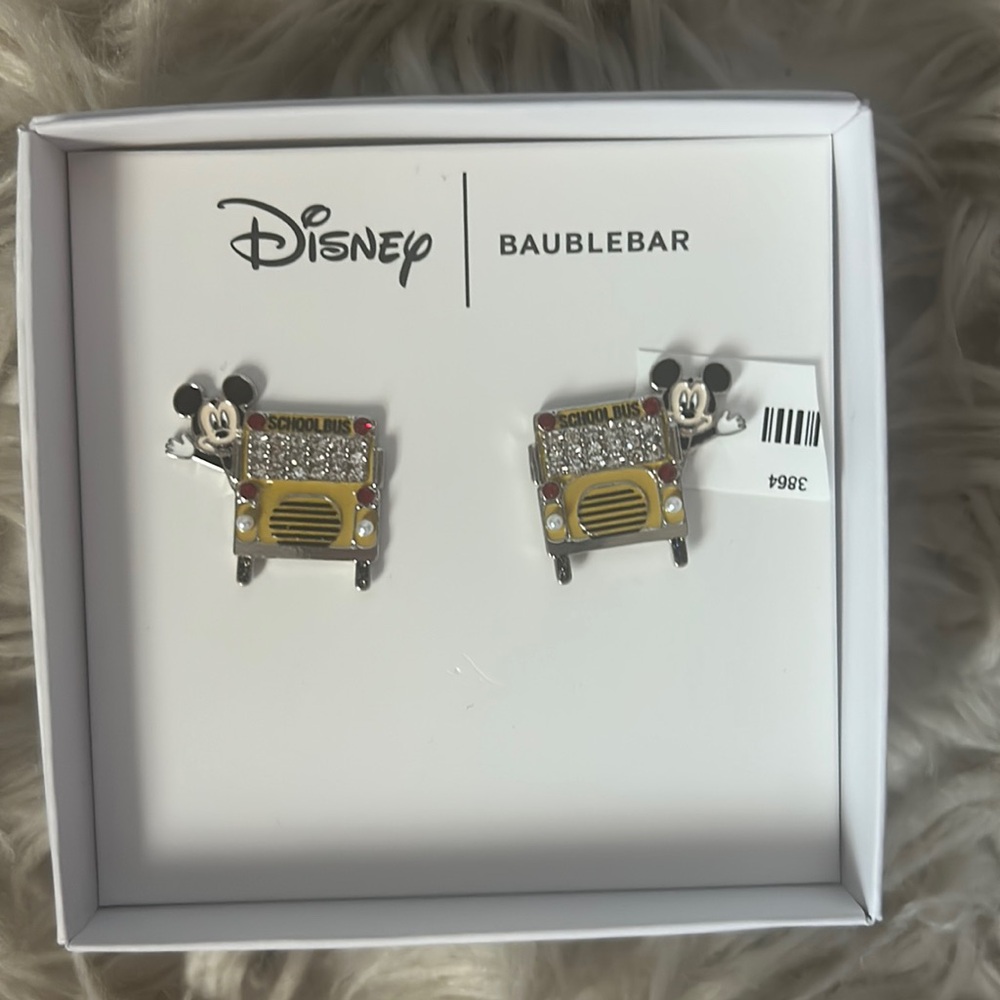 NWT Mickey Mouse schoolbus earrings from baublebar